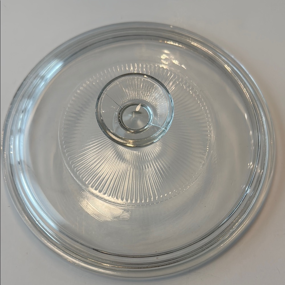 Corning Ware Pyrex Clear Round Glass Replacement Lid (Ribbed)